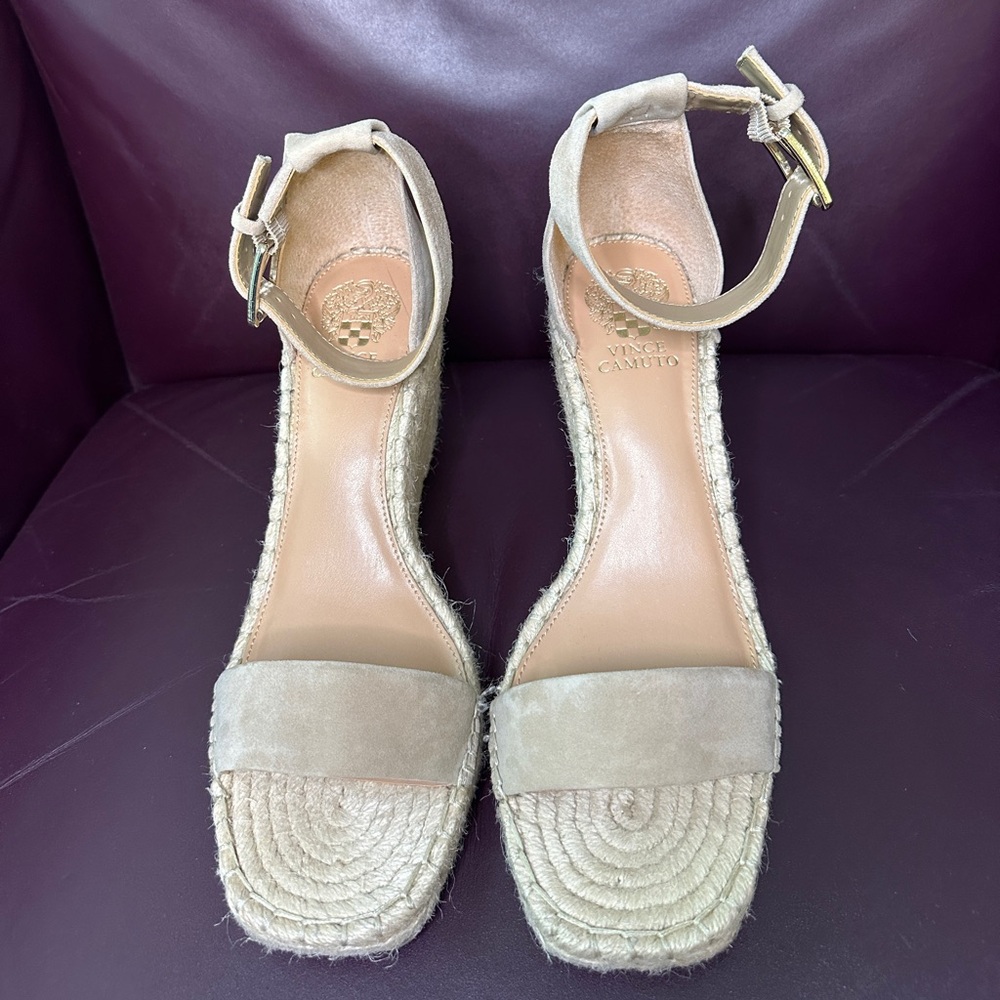 VINCE CAMUTO Meddrina Ankle Strap Sandal Espadrille Leather Women 9